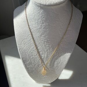 Gold Wire Wrapped Citrine Necklace